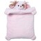 Bearington Baby Wiggles Tummy Time Mat, 30 x 23 Inch Pink Puppy Dog Plush Stuffed Animal Baby Mat Blanket